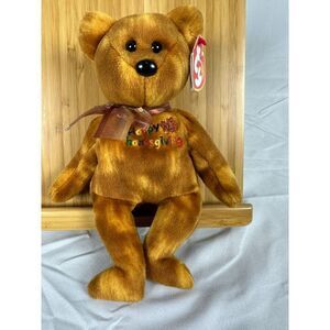 TY Beanie Baby -GRATEFULLY the Thanksgiving‎ Bear (8.5 inch) - NWT -